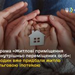 Програма Житлові приміщення для ВПО: 475 родин в...