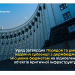 Уряд затвердив Порядок та умови надання субвенції ...