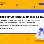 Завершується прийом заяв до ЗВО