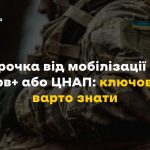 затемнене зображення людини в камуфляжі і напис: "Відстрочка від мобілізації через Резерв+ або ЦНАП: ключове, що варто знати"