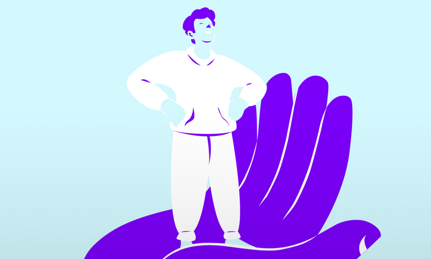 ілюстрація людини, що стоїть на долоньці