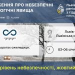 Попередження про складні погодні умови: на дорогах Львівщини очікується ожеледиця