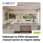 Стартує подання заявок на фінансування STEM-обладнання для старшої школи